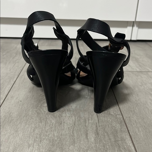 FRANCO SARTO Black Leather Strappy Heel Sandals, Size 8.5 - Picture 3 of 8